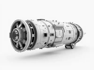 Futuristic Spacecraft Engine model pack Low-poly 3D model