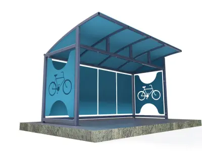 BIKE PARK CABIN Low-poly 3D model