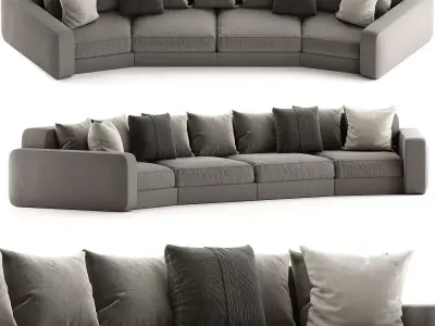 Giorgetti SKYLINE Curved sofa low poly 3d model Low-poly 3D model