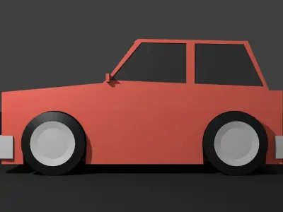 Poly Red Car Free 3D model