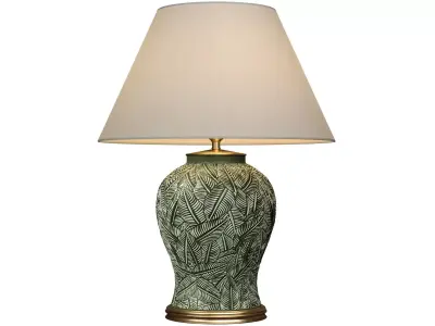 Table lamp ceramic Casa Padrino luxury ceramic green leaves 3D model