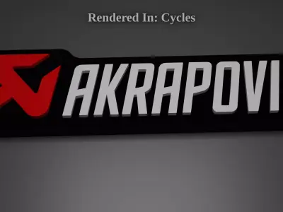 Akrapovic Logo With own background Low-poly 3D model