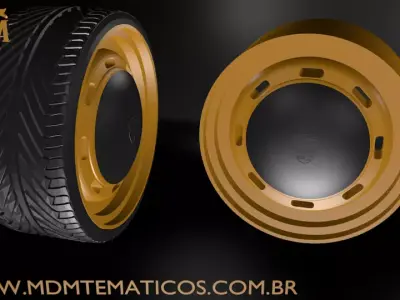 RODA FUSCA MEXICANO 3D model