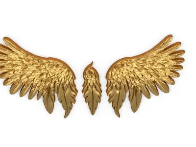 Wings Printable carved decor 01 3D print model