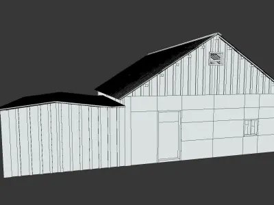 Blue House Low-poly 3D model