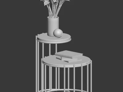 Messina Nesting Side Tables West Elm 3D model