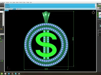 Luxury Dollar Sign Pendant Jewelry 3D Model 3782 3D print model