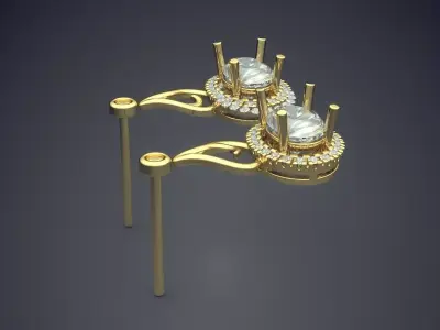 Luxury Earrings With Diamonds 2128 3D print model