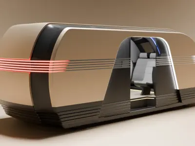 Tesla Robovan Robotaxi Realistic Ready-for-Use With Interior HP 3D model