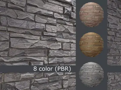 Decorative stone wall 8 colors set Texture