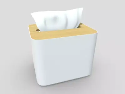 Tissue Box 4 Low-poly 3D model