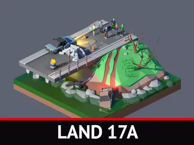 land 17A Low-poly 3D model