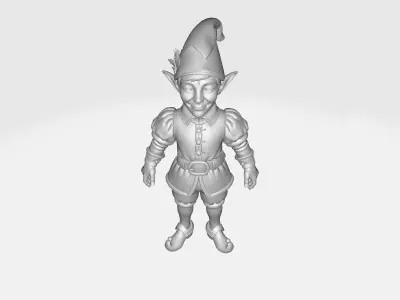 Charming Christmas Elf Festive Holiday Figurine Fantasy Elf  3D print model