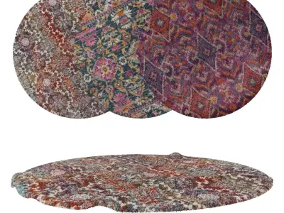 Round Rug Set 176 3D model