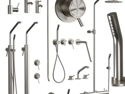 Collection Faucet Bathroom Mina Low-poly 3D model