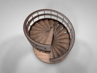 Creative Spiral Stairs Low-poly 3D model