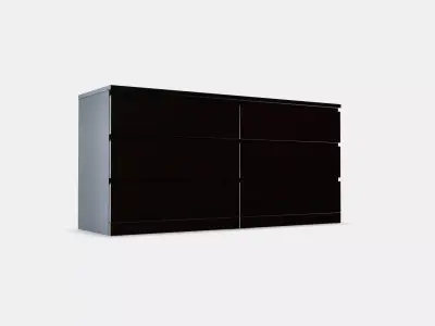 MALM Chest of 6 drawers 6 Low-poly 3D model