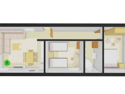 Floor plan home design 3D model