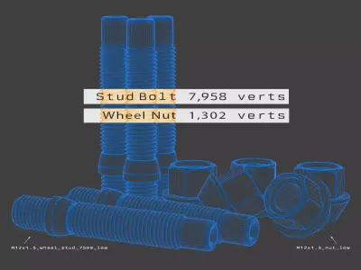 Wheel Stud Kit 3D model