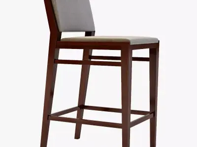 Caron Wooden Bar Chair 3D model
