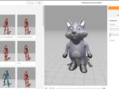 High-Quality 3D Cute Wolf - Animated for Games  Low-poly 3D model