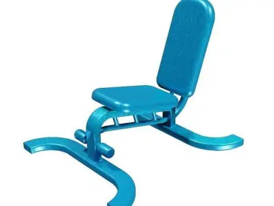 Cartoon Gym Fitness Bench Low-poly 3D model