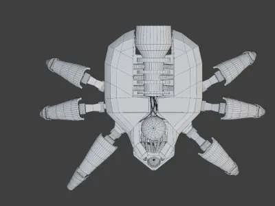 Robot Scarab with Sci-fi engine PBR  3D model