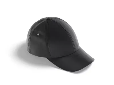 Black Baseball Cap - sport hat with visor 3D model