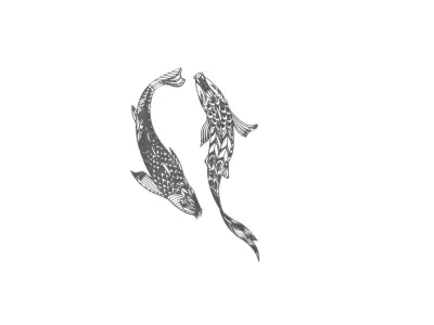 koi wall art  3D print model