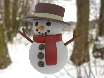 Snowman Low-poly 3D model