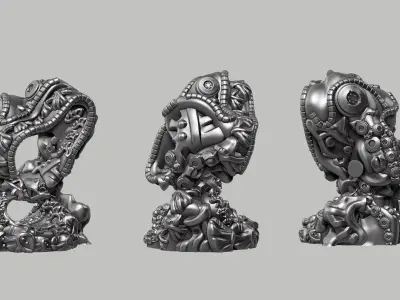 Modern Abstract robotic sculpture 3d print model 152 3D print model