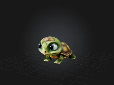 Cartoon Turtle Low-poly 3D model