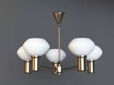 lamp-16 modern brass chandelier 3D model