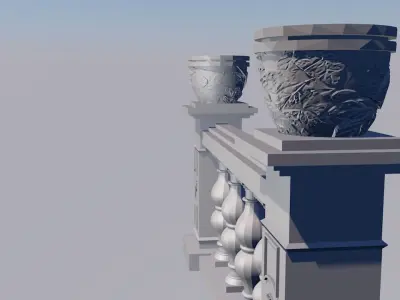 Stone balustrade 3D 3D print model