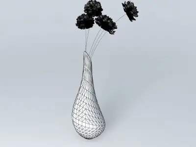 vase with flowers decoration Free 3D model