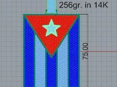 Cuba Flag Pendant 4566 3D print model