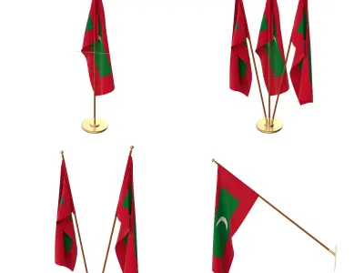Maldives Flag Pack 3D model