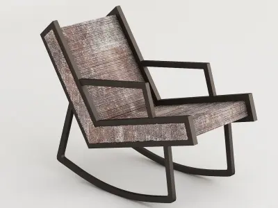 Chair Collection wooden folding with tray on top 3D model