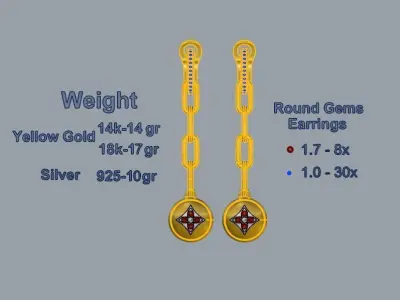 Louis Vuitton Earrings  3D print model buy