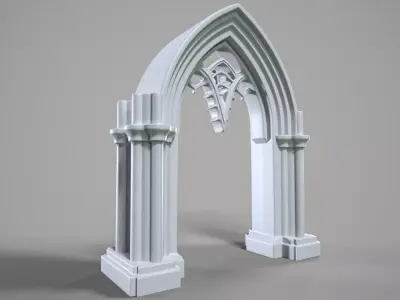 Highpoly Gothic Portal - type 1 3D model