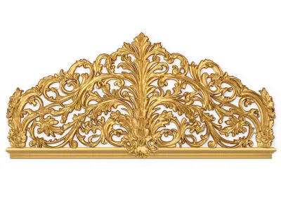 Classic Carved Bed 3D model 15  3D model