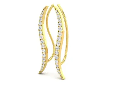 AV 539 Diamond Ladies Crawler Climber Earrings 3D print model