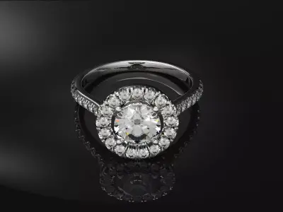 Halo Engagement Ring Free 3D print model