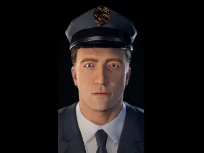 Police Character  NPC Rigged Low-poly 3D model