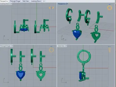 Heart Earring 3D print model purchase