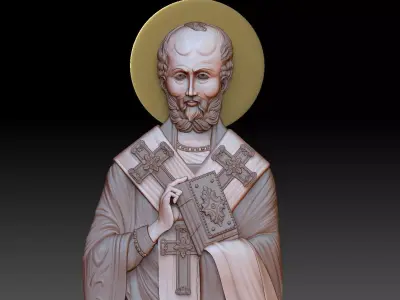 Saint Nicholas 3d model bas relif 3D print model 3D print model