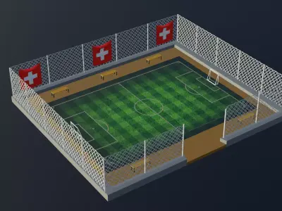 Soccer Stadium - Switzerland Low-poly 3D model