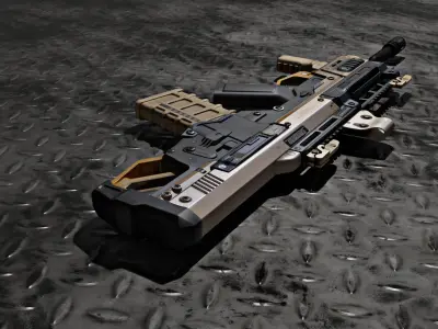  Assault rifle  Low-poly 3D model