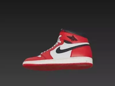 Modern Casual White Leather Sneaker - Nike 3D model