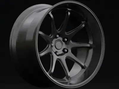 Work Emotion D9R Aftermarket Wheel Low-poly 3D model